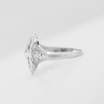 Women's Elegant Art Deco 1.1g 14k White Gold  0.10ct Diamond Vintage Cocktail Ri