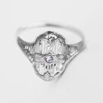 Women's Elegant Art Deco 1.1g 14k White Gold  0.10ct Diamond Vintage Cocktail Ri