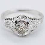 Beautiful Ladies Art Deco 2.8 gram Platinum .60carat Vintage Engagement Ring