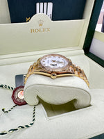 Rolex Day-Date President REHAUT BIG Buckle 36mm 18K Gold White Watch 118238 CARD