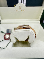 Rolex Day-Date President REHAUT BIG Buckle 36mm 18K Gold White Watch 118238 CARD