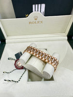 Rolex Day-Date President REHAUT BIG Buckle 36mm 18K Gold White Watch 118238 CARD