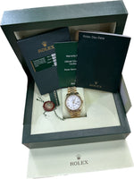 Rolex Day-Date President REHAUT BIG Buckle 36mm 18K Gold White Watch 118238 CARD