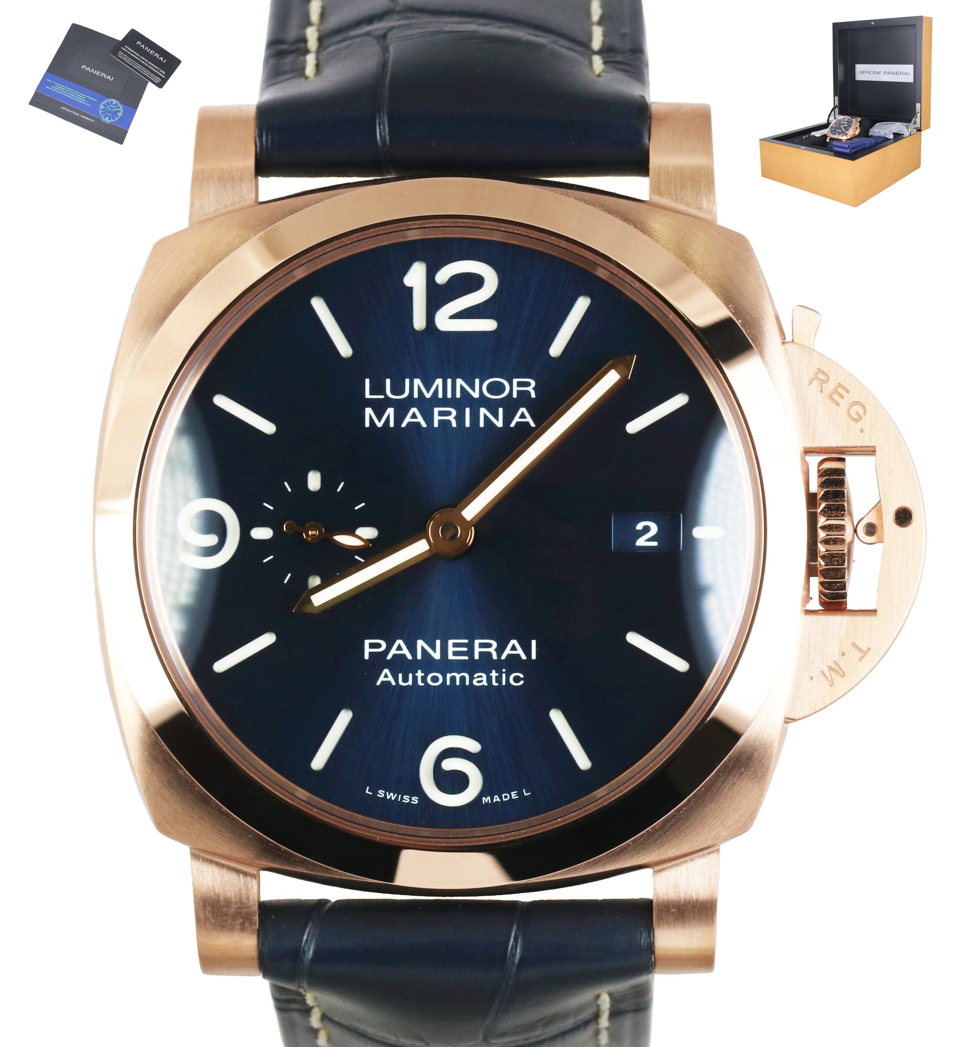 MINT 2020 Panerai Luminor Marina Goldtech 44mm PAM01112 18K Rose Gold