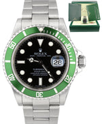 2009 UNPOLISHED Rolex Submariner Kermit Green REHAUT V 50th Anniversary 16610 LV