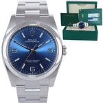 2019 PAPERS 116000 Rolex Oyster Perpetual Blue Arabic Stick 36mm Watch Box