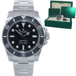 2018 MINT Rolex Submariner No-Date 114060 Steel Black Ceramic 40mm Watch Box