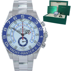 MINT 2022 Rolex Yacht-Master 2 NEW MERC HANDS Steel Blue 116680 Watch Box