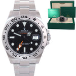 Rolex Explorer II 42mm 216570 Black Dial Steel GMT Date Watch Box
