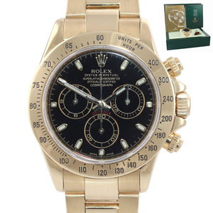 2008 MINT Rolex Daytona Cosmograph 116528 Black Dial 18K Yellow Gold 40mm Watch