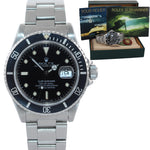 TRITIUM DIAL Rolex Submariner Date 16610 Steel Black 40mm Watch Box