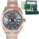 SEPT 2021 PAPERS NEW Rolex Sky-Dweller 18K Rose Gold RHODIUM 326935 Watch