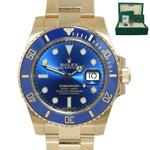 2020 PAPERS Rolex Sunburst Blue Ceramic 116618 18k Yellow Gold Watch Box
