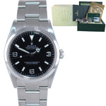 PAPERS 2007 Rolex Explorer I Black 36mm 114270 Steel Black Arabic Watch Box