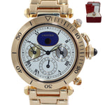 PAPERS Cartier Pasha 39mm 18K Yellow Gold Three Time Zone Automatic 0925 Watch