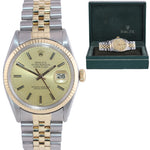 Rolex DateJust 16013 Two-Tone 18k Gold Steel Jubilee Champagne Dial Watch