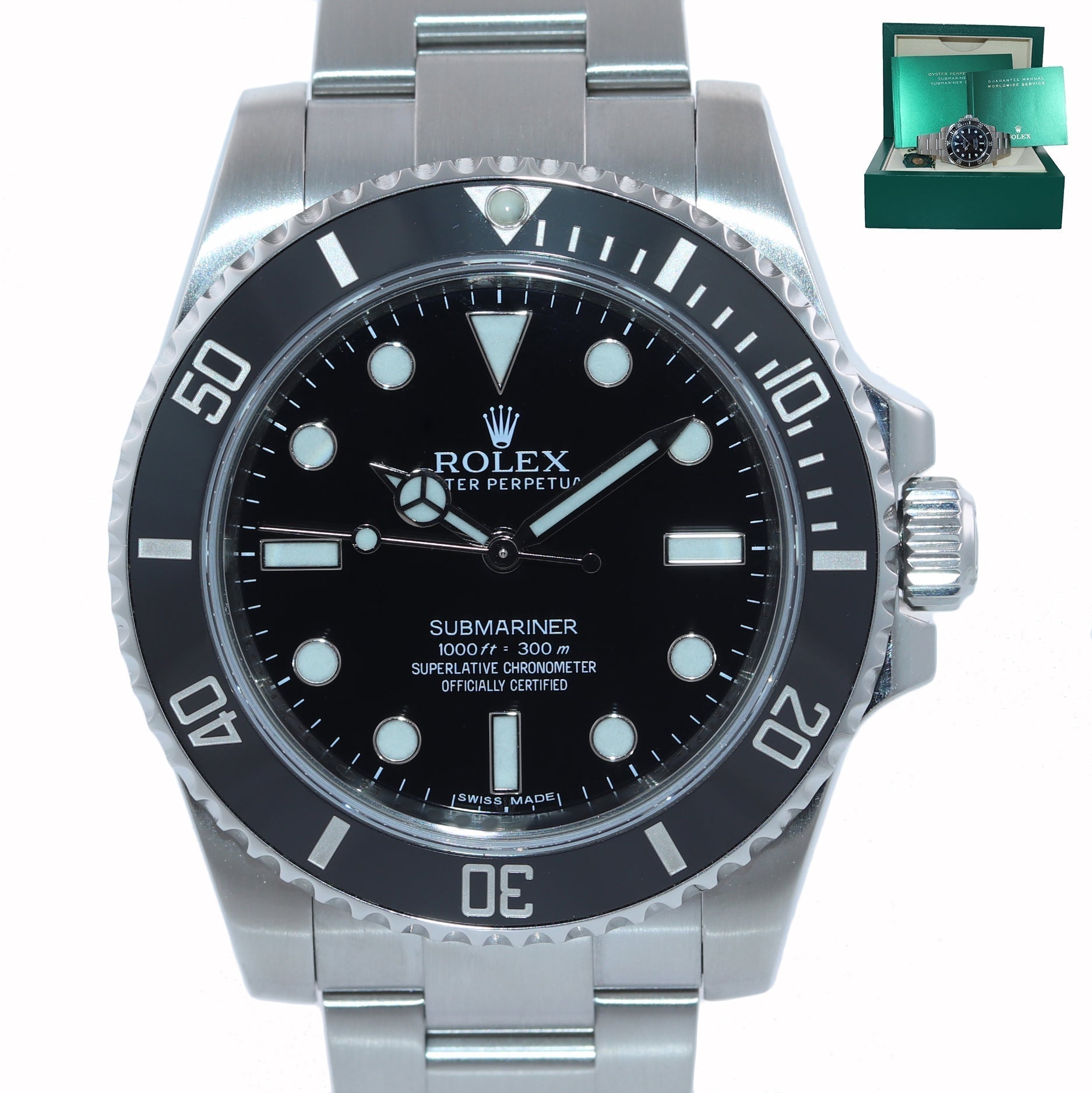 MINT 2019 Rolex Submariner No-Date 114060 Steel Black Ceramic 40mm Watch Box