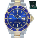 Rolex Submariner 16803 Blue Dial 18k Yellow Gold Two-Tone 16613 40mm Watch 16613