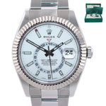 MINT 2022 Rolex Sky-Dweller Steel White Gold Fluted Bezel 326934 42mm Watch Box
