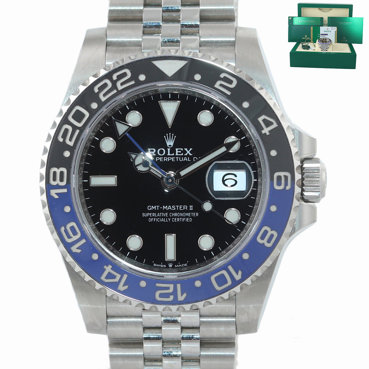 2019 NEW PAPERS Rolex GMT Master Batman Black Blue Jubilee Ceramic 126