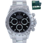 MINT Rolex Daytona 116520 Black Dial Steel 40mm Oyster Watch Box