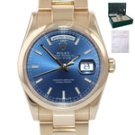 2020 RSC Rolex Day-Date President Yellow Gold 118208 Blue Rehaut 118238 watch