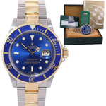 2014 RSC PAPERS Rolex Submariner 16613 Two Tone Steel 18k Gold Blue Watch Box