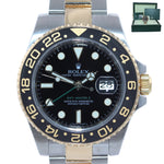 2011 PAPERS Rolex GMT-Master 2 Ceramic 116713 Black Two Tone Steel Gold Watch