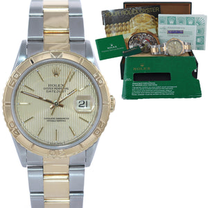 PAPERS Rolex DateJust Turn-O-Graph Champagne 16263 Two Tone Gold Thunderbird Box