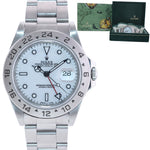 Rolex Explorer 2 16570 Steel White Dial Polar GMT 40mm Oyster Watch Box
