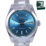 2020-2021 Rolex Milgauss Blue Anniversary Green 116400GV Steel 40mm Watch Box