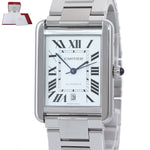 MINT Cartier Tank Solo XL 3800 Steel Automatic Silver Roman Date Watch W5200028