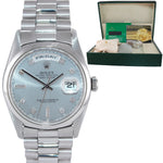 FACTORY DIAMOND Rolex Day-Date President 18206 Silver Platinum Watch Box