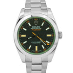 MINT Rolex Milgauss BLACK Green 40mm Stainless Steel Oyster 116400 GV Watch