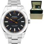 Rolex Milgauss Anti-Magnetic Black Stainless Steel Oyster 40mm 116400 Watch B&P