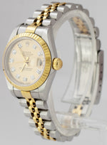 Rolex DateJust 26mm DIAMOND Champagne Two-Tone Jubilee NO-HOLES CASE Watch 79173