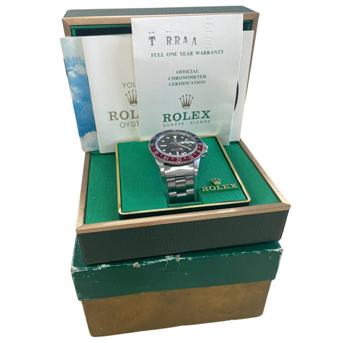 VINTAGE 1977 PAPERS Rolex GMT-Master PEPSI Mark 3 RADIAL DIAL MKIII 1675 B+P