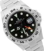 2019 MINT Rolex Explorer II 42mm 216570 Black Orange Stainless GMT Date Watch