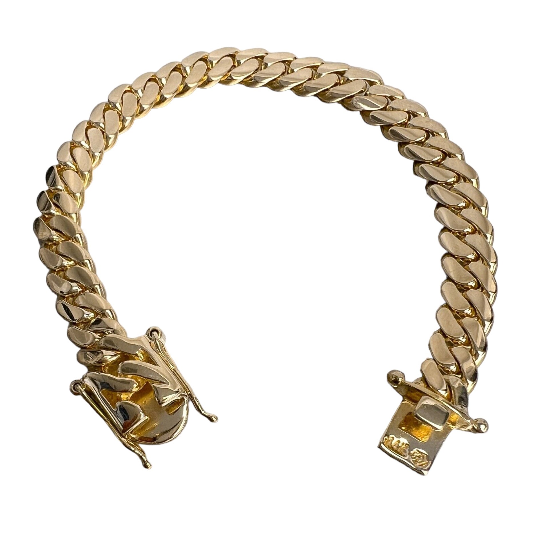 916 Gold 9mm Milo Bracelet (Box Clasp with Safety Chain) | Merlin Goldsmith
