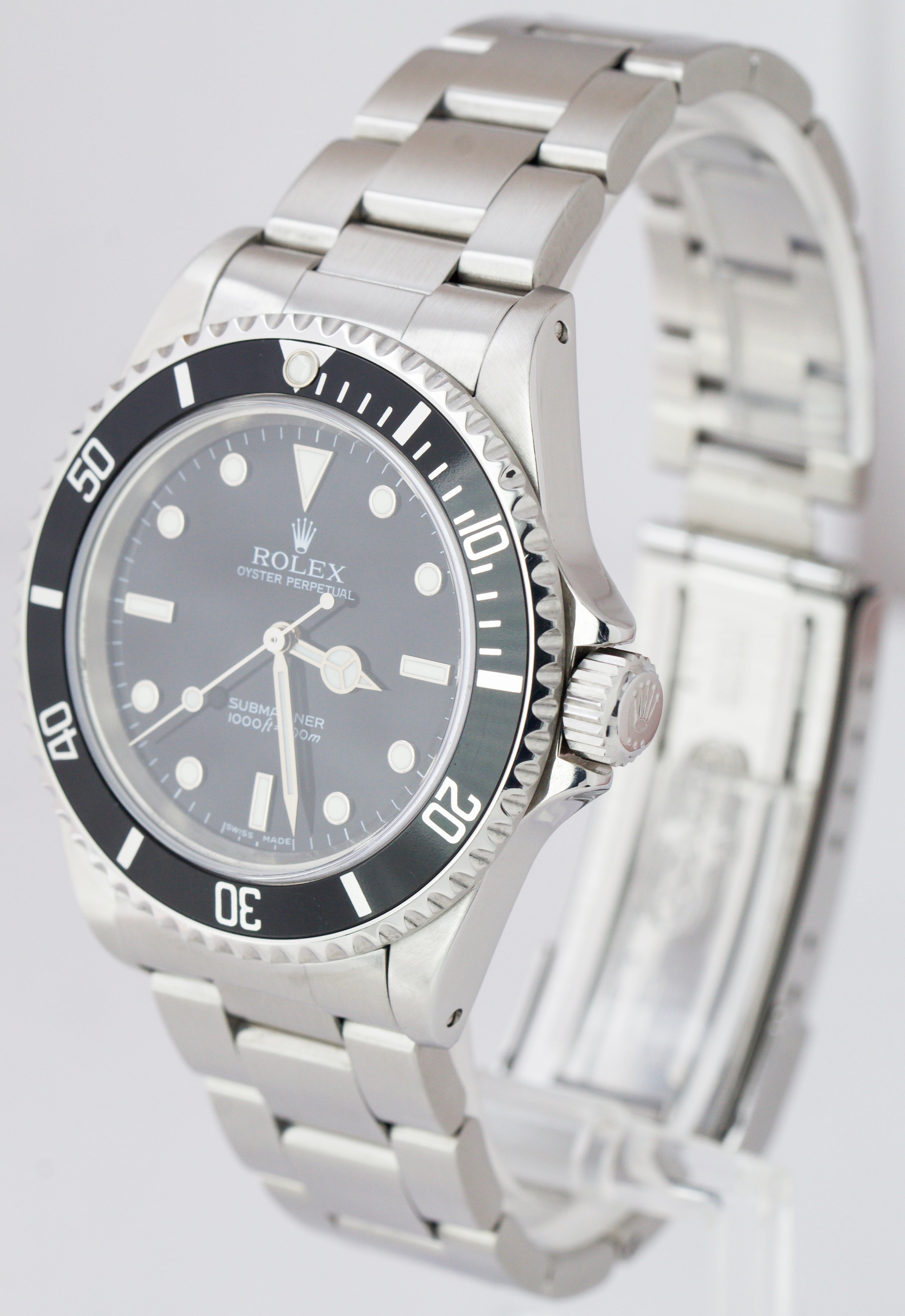 Rolex Submariner No-Date Stainless Steel Black Dial 40mm Swiss Dive Watch 14060M