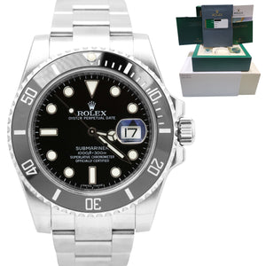 Rolex Submariner Date Black Ceramic Stainless Steel 116610 LN 40mm Watch B+P