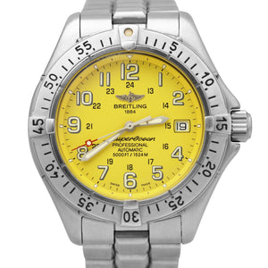 Breitling SuperOcean A17360 YELLOW Automatic 42mm Stainless Steel Date Watch