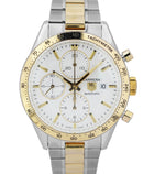 Tag Heuer Carrera Chronograph CV2050 Automatic White 41mm Two Tone Steel Watch