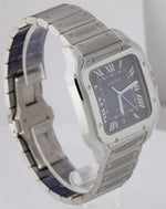 NEW STICKERED Cartier Santos Large 40mm Automatic Steel BLUE Watch 4072 WSSA0030