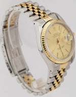 Rolex DateJust 36mm 18K Yellow Gold Stainless Champagne Jubilee Watch 16233