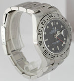 Rolex Explorer II Stainless Steel Black 40mm NO-HOLES CASE Date Watch 16570