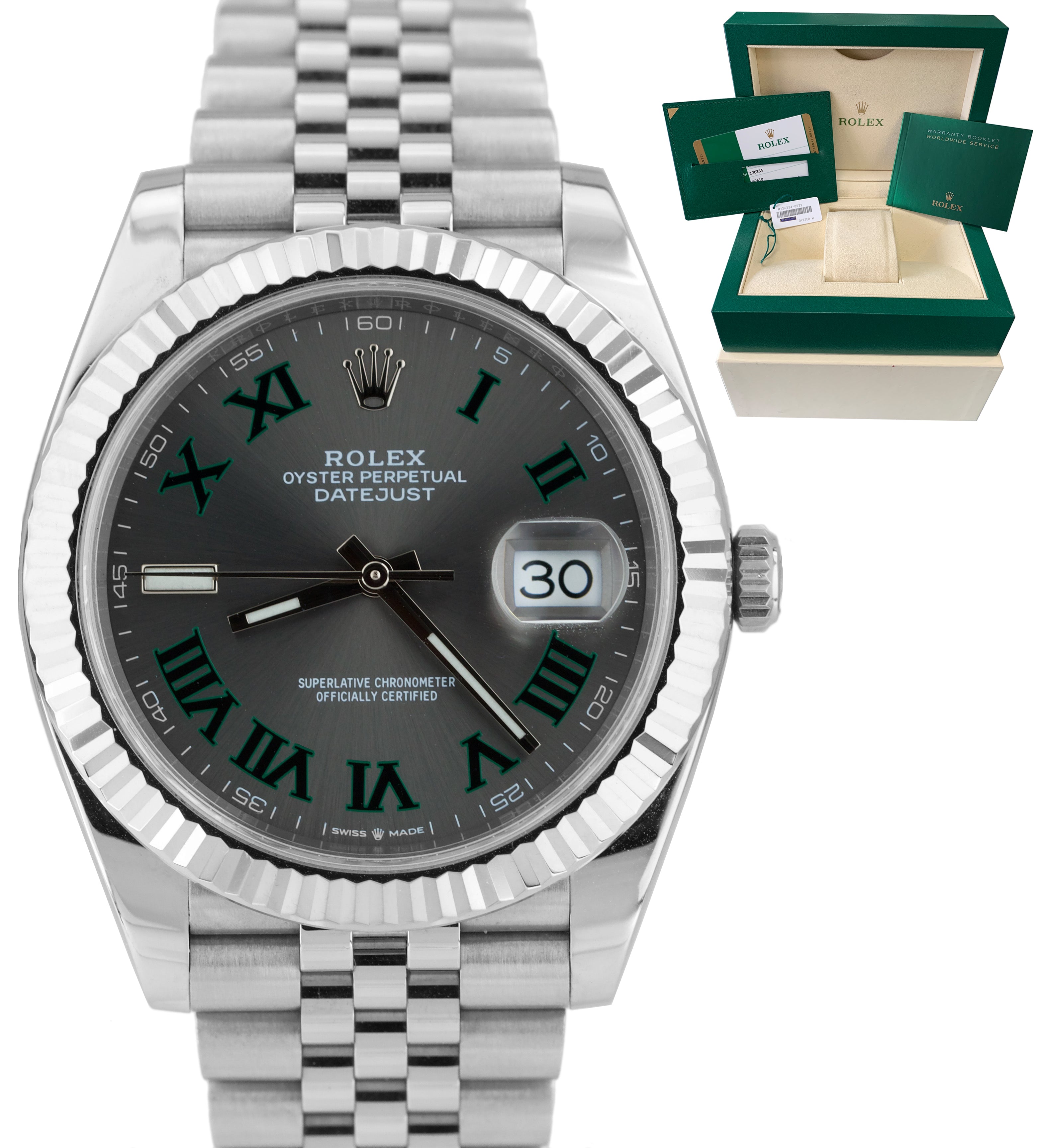 Rolex Datejust 41 Yellow Gold & Stainless Steel Slate/Green Roman