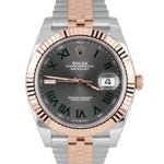 Rolex DateJust 41 126331 WIMBLEDON Gray Everose Gold 18K Two Tone Watch CARD