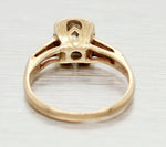 Antique 0.50ct Diamond Solitaire Ring | Square Tension Set - 14k Yellow Gold